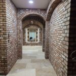 Decorative brick corridor – enhancing the design with texture and character.